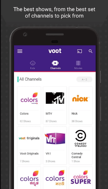 Voot Tv ये app Viacom 18 Digital Media (Colors) का official app
