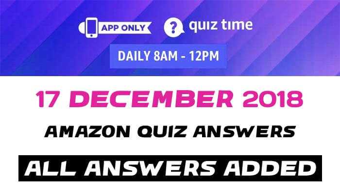 Amazon Quiz 17 december
