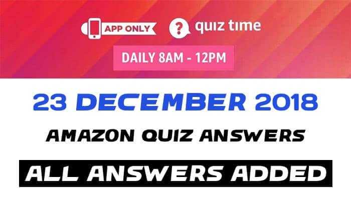 Amazon Quiz 23 december 2018