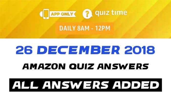 Amazon Quiz 26 december 2018