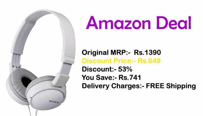 Sony Headphones On-Ear Stereo Just Rs.649