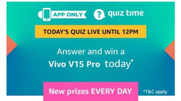 Amazon Quiz 3 April 2019 Answers - Win Vivo V15 Pro