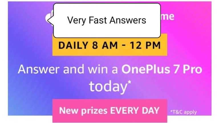 Amazon Quiz 17 May 2019 Answers - Win OnePlus 7 Pro