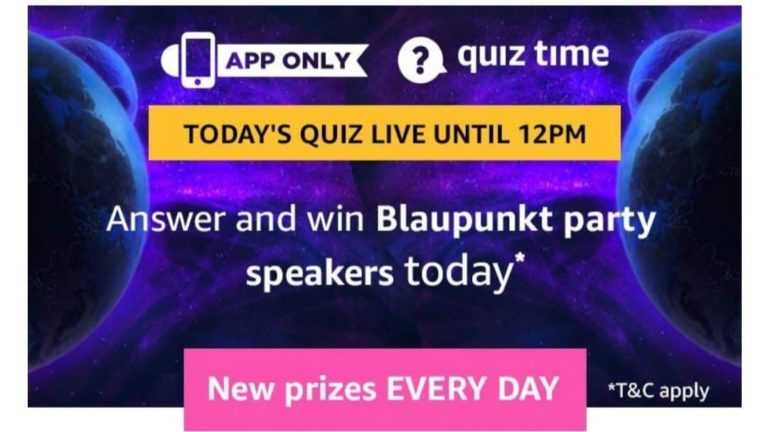 Amazon Quiz 26 July 2019 Answers Win - Blaupunkt Speaker