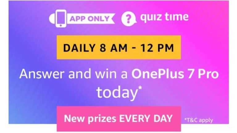 Amazon Quiz 2 June 2019 Answers - Win Oneplus 7 Pro
