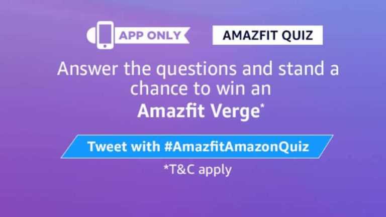 Amazon Amazfit Quiz Answers - Win Amazfit Verge