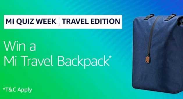 Amazon Mi Anniversary Quiz Answers - Mi Travel Backpack