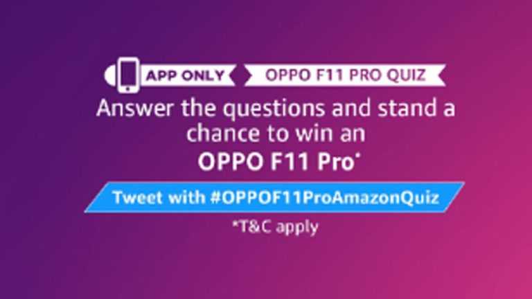 Amazon OPPO Quiz Answers - Win OPPO F11 Pro