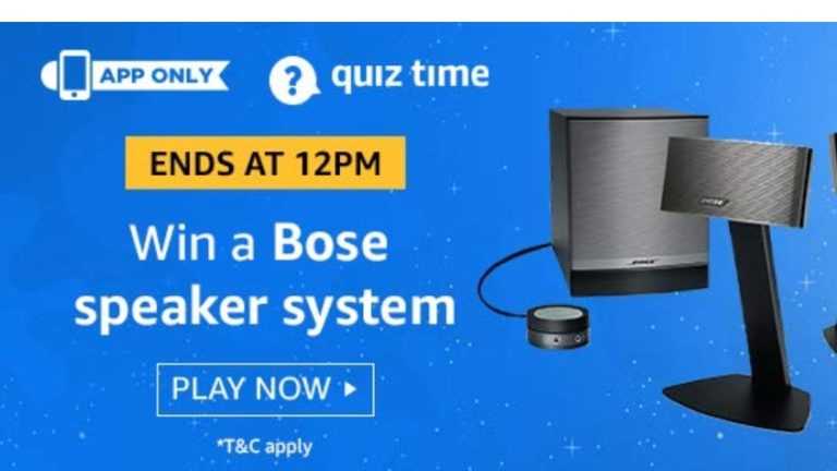 Amazon Quiz 30 July 2019 Answers - Win Bose Speakers
