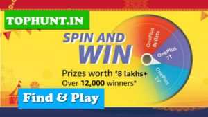 Amazon Oneplus Spin and Win Quiz Answers Win - Rs.8 Lakh