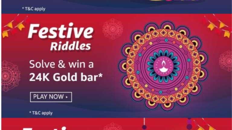 Amazon Festive Riddles Quiz Answers - Win 24K Gold Bar