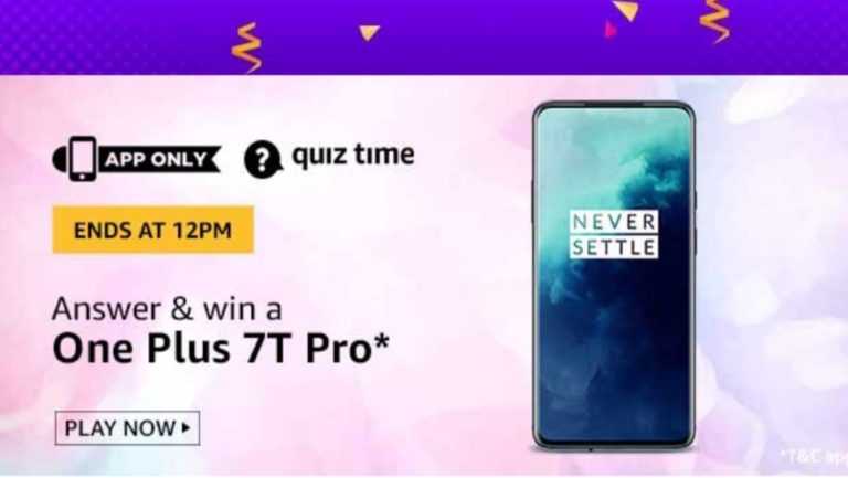Amazon Quiz 23 October 2019 Answers Win - OnePlus 7t Pro