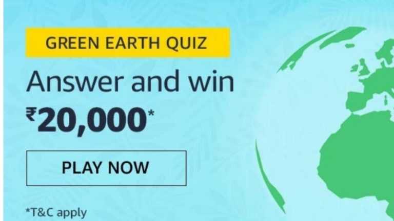 Amazon Green Earth Quiz Answers Win - ₹20000 (5 Prizes)