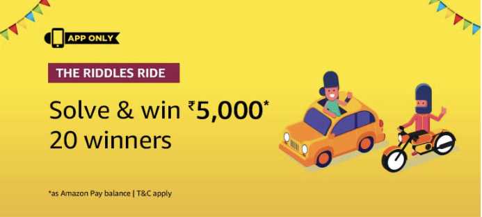 Amazon The Riddles Ride Quiz Answers - Win Rs.5000