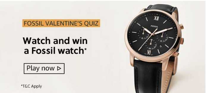 Amazon Fossil Valentines Quiz Answers Win - Fossil Watch