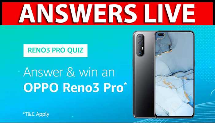 Amazon Oppo Reno3 Pro Quiz Answers Win Reno3 Pro