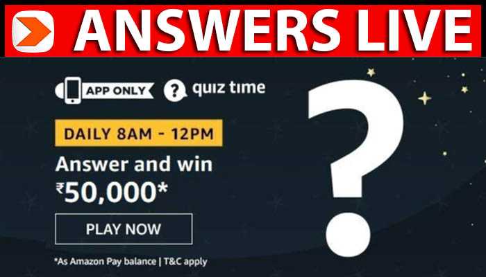 Amazon Quiz 23 March 2020 Answers - Win Rs.50000