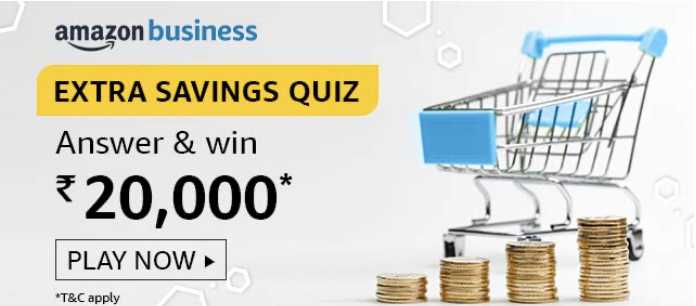 Amazon Extra Savings Quiz Answers Win - Rs.20000 (5 Win)