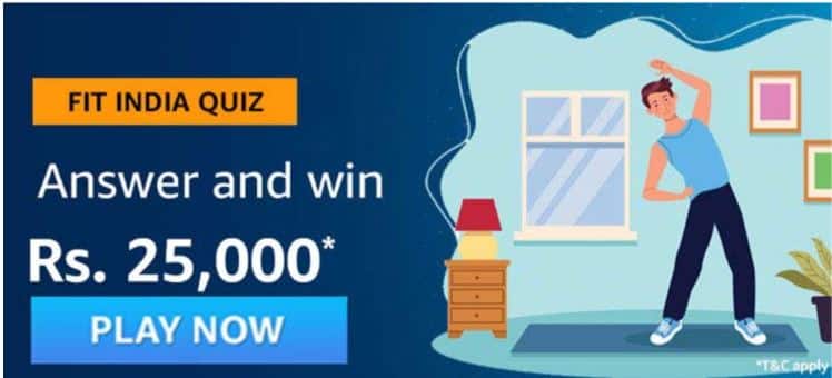 Amazon Fit India Quiz Answers Win Rs 4 Prizes Tophunt