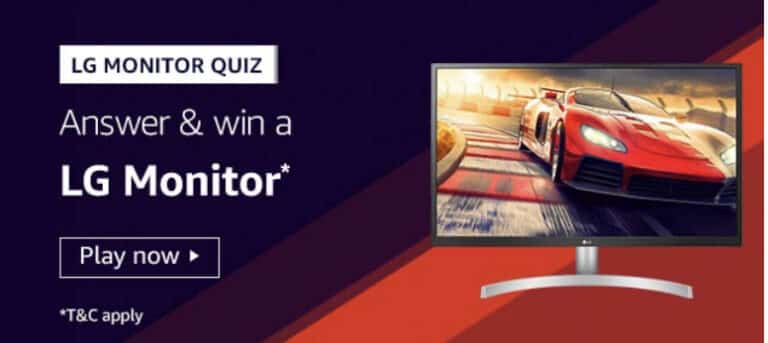 Amazon LG Monitor Quiz Answers & Win LG Monitor (4 Win)