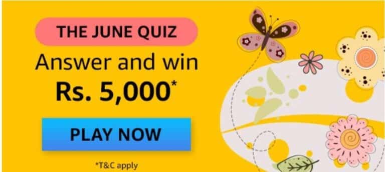 Amazon The June Quiz Answers Win - Rs.50000
