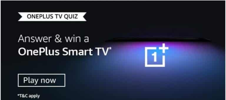 Amazon OnePlus TV Quiz Answers Win - OnePlus Smart TV