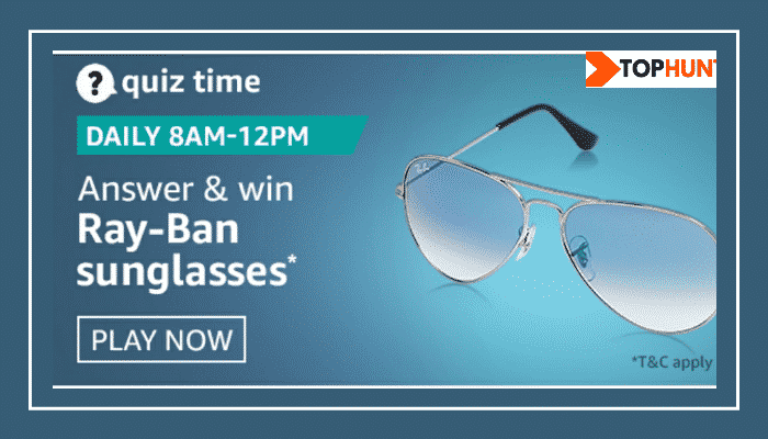 Amazon Quiz 29 August 2020 Answers Win - Ray Ban Sun Glasses