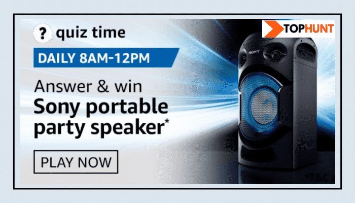 Amazon Quiz 5 September 2020 Answers Win - Sony Portable Party Speaker