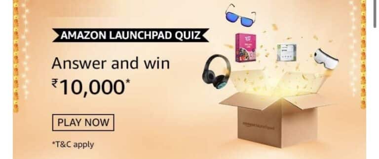 Amazon Launchpad Quiz Answers - Win Rs.10000 Pay Balance