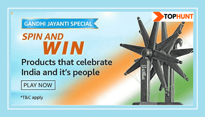 Amazon Gandhi Jayanti Special Quiz Answers Spin & Win Rs.150,000