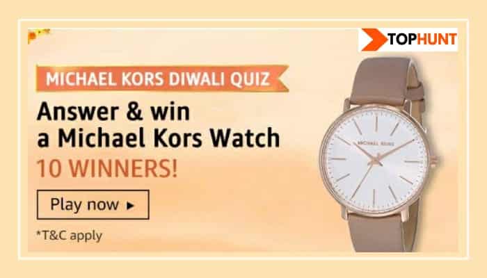 Amazon Michael Kors Diwali Quiz Answers Win -Michael Kors Watch