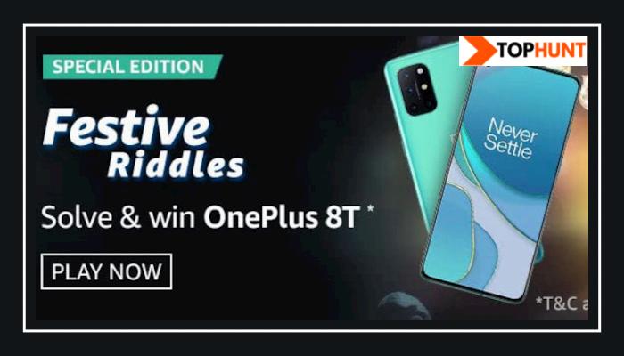 Amazon Festive Riddles Quiz Answers Win - Oneplus 8T