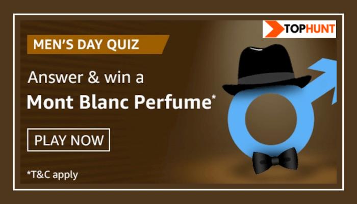Amazon Mens Day Quiz Answers Win - Mont Blanc Perfume