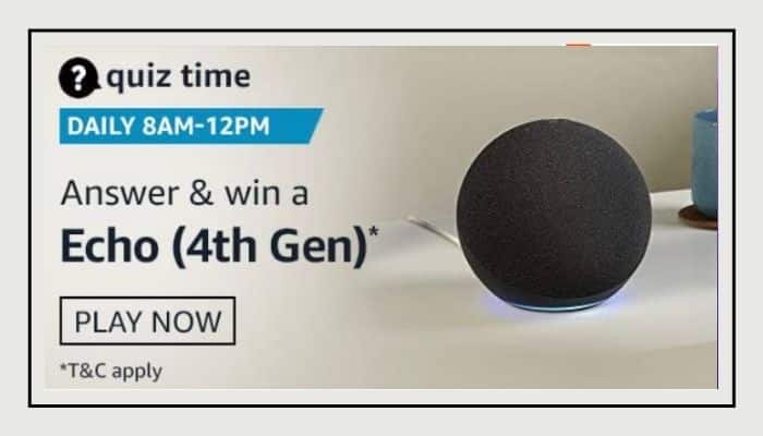 Amazon Quiz 8 December 2020 Answers Win Echo 4th Gen