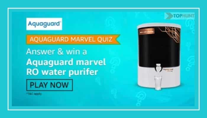 Amazon Aquaguard Marvel Quiz Answers Win RO Water Purifier