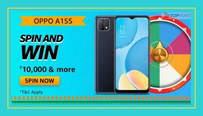 Amazon Oppo A15S Quiz Answers Spin and Win 10000