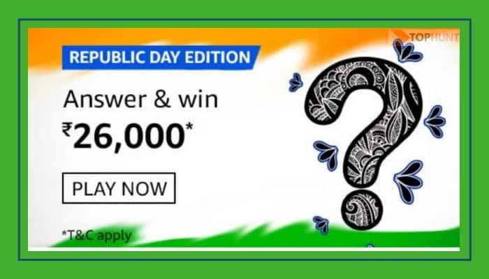 Amazon Republic Day Edition Quiz Answers Win Rs.26000