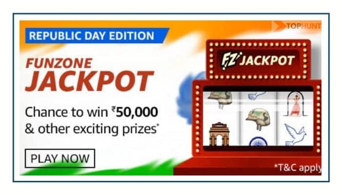 Amazon Republic Day Sale Funzone Jackpot Quiz Win - 50000