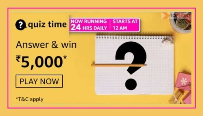 Amazon Quiz Answers 13 March2021 Win Rs.5000