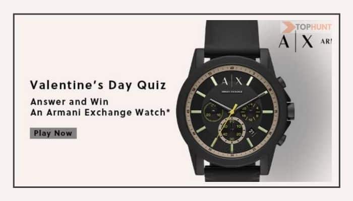 Armani Exchange Amazon Quiz Answers Valentines day quiz Win Watch