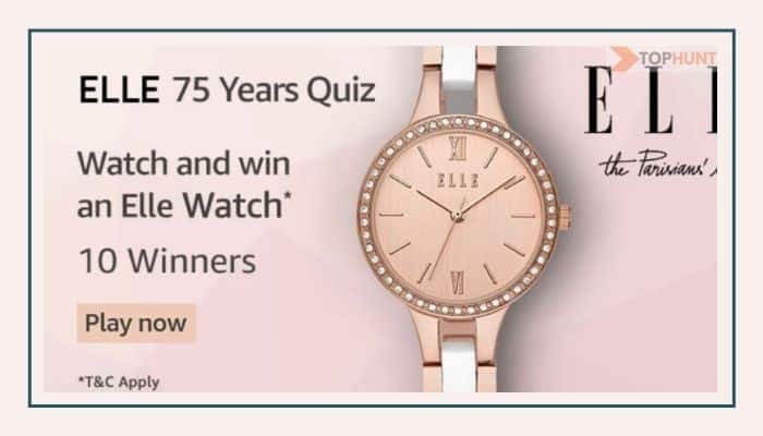 Amazon Elle 75 Years Quiz Answers Watch & Win Elle Watch