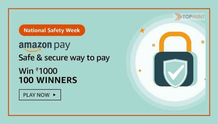 Amazon National Safety Week Quiz Answers Win Rs.1000