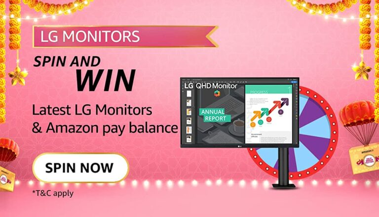 Amazon LG Monitors Quiz Spin and win Quiz Answers Today Win Pay Balance