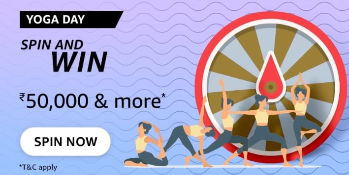 Amazon International Yoga Day Spin And Win Quiz Answers Today - RS.50000