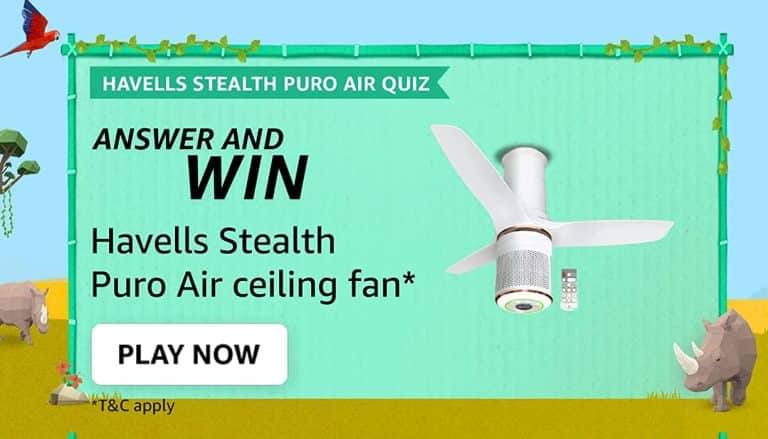 Amazon Havells Stealth Puro Air Quiz Answers July 2022 Win Air Purifier