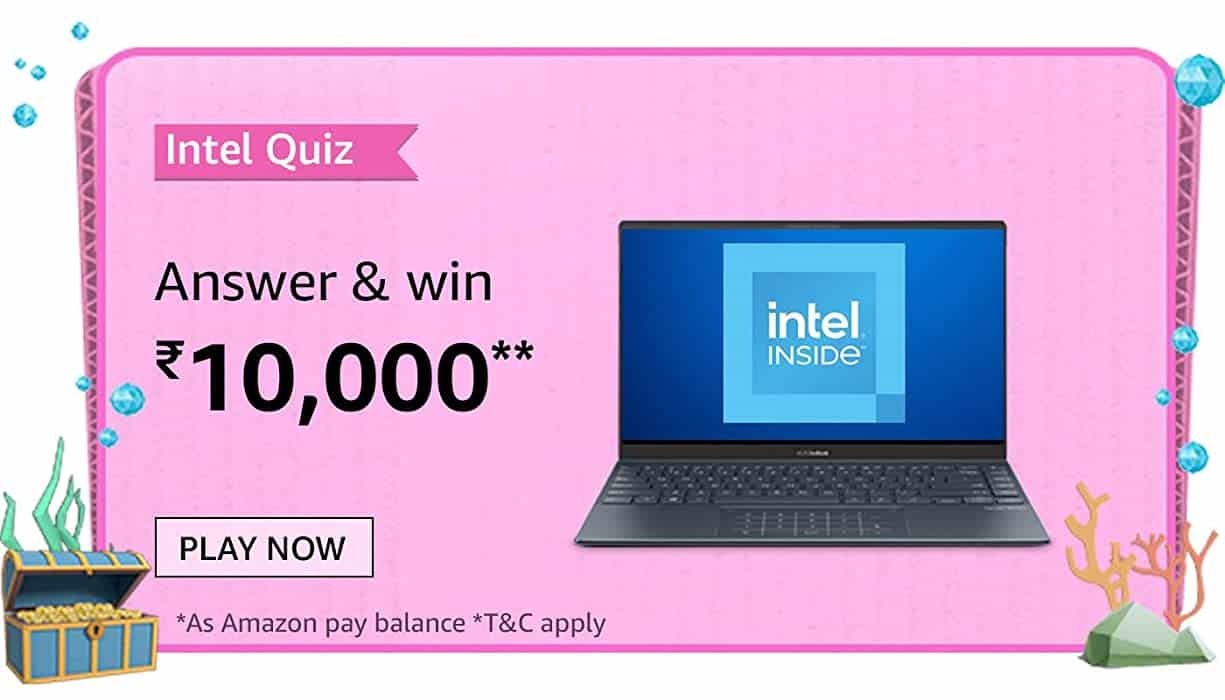 Amazon Intel Laptops Quiz Answers Today Win 10000 TOPHUNT
