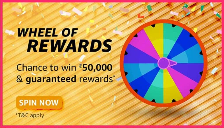 Amazon Wheel of Rewards Quiz Answers Today Win 50,000
