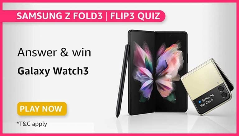 Amazon Samsung Z Fold 3 Flip 3 Quiz Answers Win Gaaxy Watch 3