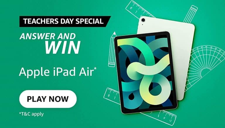 Amazon Teachers' Day Quiz Answers Win Apple iPad Air