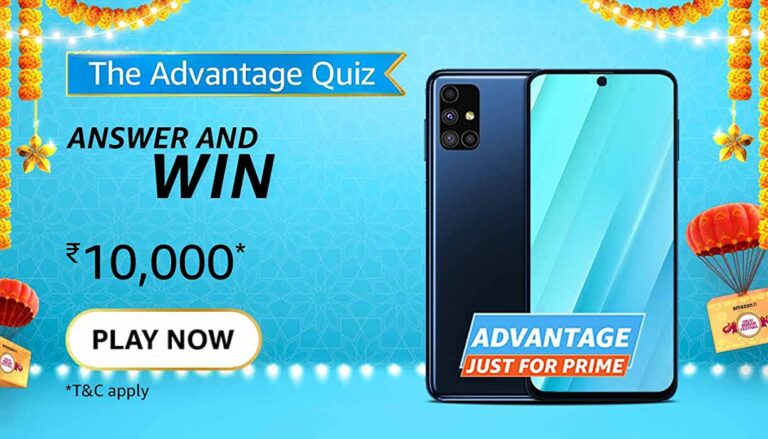 Amazon Advantage Just for Prime Quiz Answers Today Win ₹10000